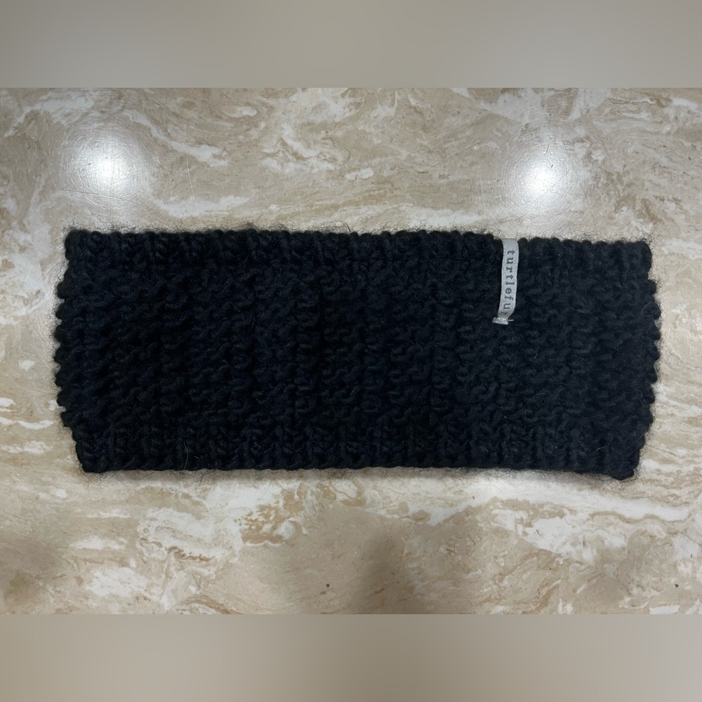 Shay Turtlefur Black Knit Headband